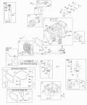 Cylinder Head Piston Crankshaft Gasket Oil Sump Diagram and Parts List for 28R707-0140-01  Briggs and Stratton Engine